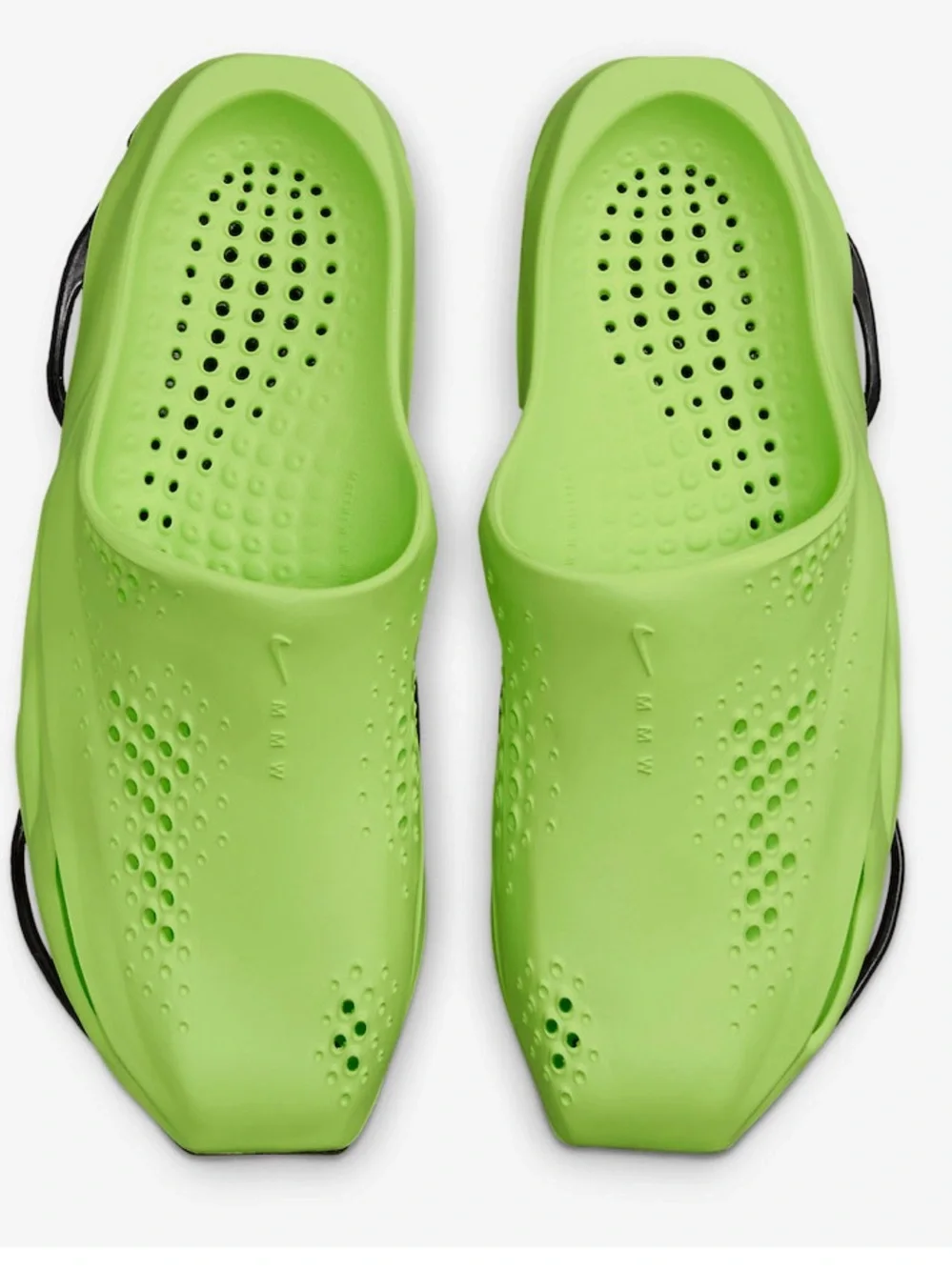 NIKE Men's MMW 5 Slide Clog Neon Volt Green/Black Sz 10 /11 WMN NWOB NO BAG